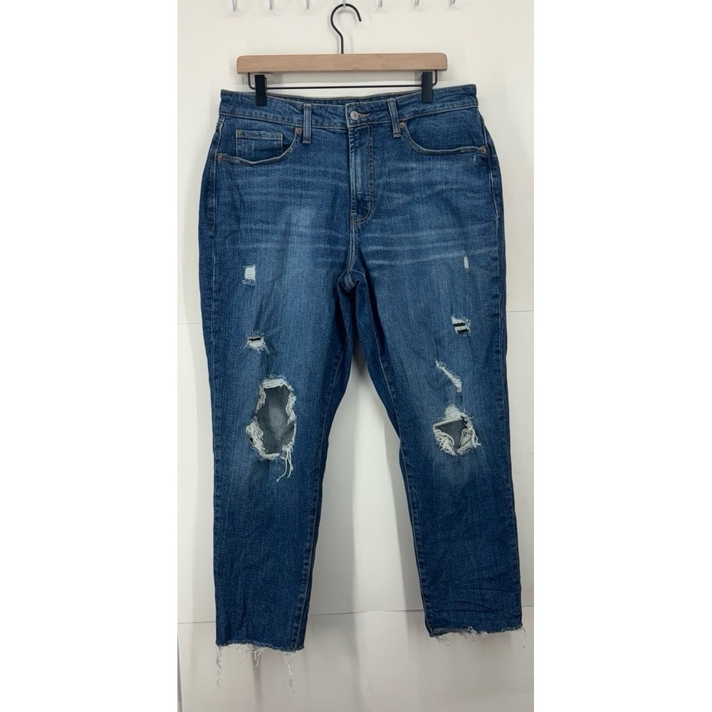 Old Navy high rise Curvy O.G. straight distressed jeans (sz. 14) - Picture 2 of 9
